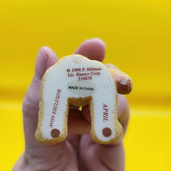 1998 Enesco Avon Exclusive Birthstone Bear Figurine - April Diamond 1.5x1.5 Inch - Picture 4 of 6